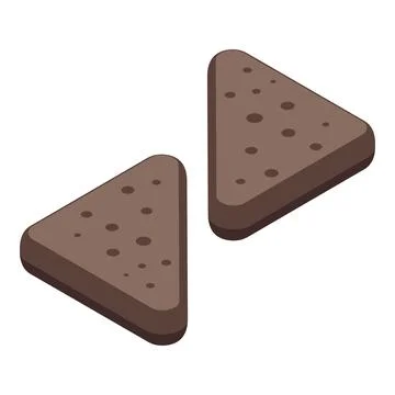 Triangle bread crouton icon isometric vector. Cheese mini grain Illustrazione stock