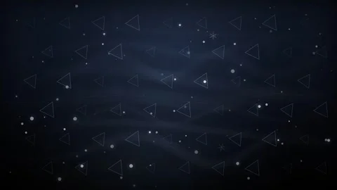 Triangle Breathing Loop - 3D Matte Black Geometry Backdrop 库存影片 344033422