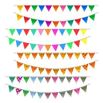 Triangle Bunting Flags Set, Vector Illustration Illustrazione stock