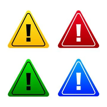 Triangle caution and warning icon. Attention caution sign. Vector illustratio Stock Illustration