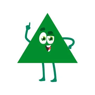 Triangle character, triangular geometric shape Stock Illustration