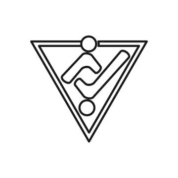 Triangle Checklist Commitment Teamwork Together Outline Logo 스톡 일러스트