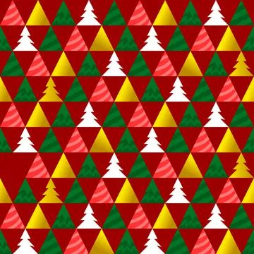 Triangle Christmas Tree Seamless Pattern 스톡 일러스트