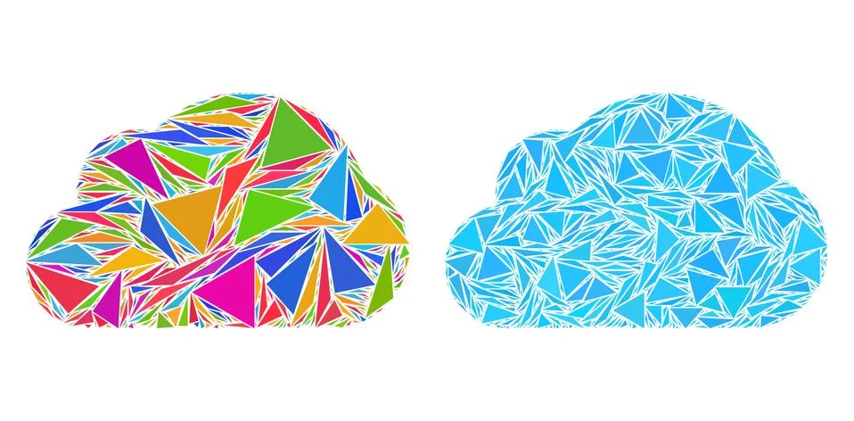 Triangle Cloud Collage Icons 스톡 일러스트
