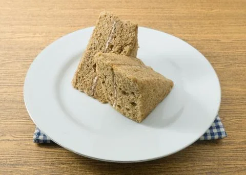 Triangle Coffee Chiffon Cake Stock Photos