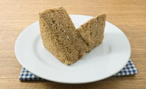 Triangle Coffee Chiffon Cake Stock Photos