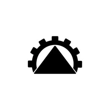 Triangle cog machine geometric simple logo Stock-Illustration