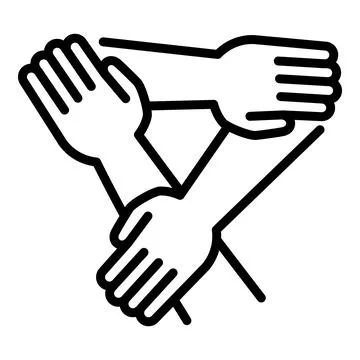 Triangle cohesion icon, outline style Stock Illustration