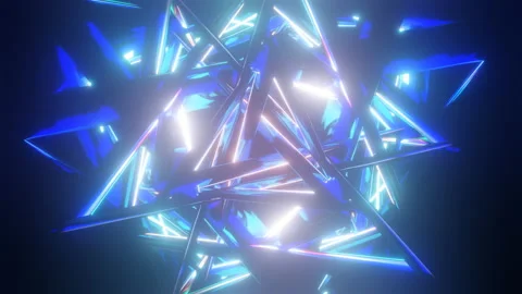 Triangle colorful trippy pattern animation visual 3D mandala spiritual tunnel Stock Footage 202711870