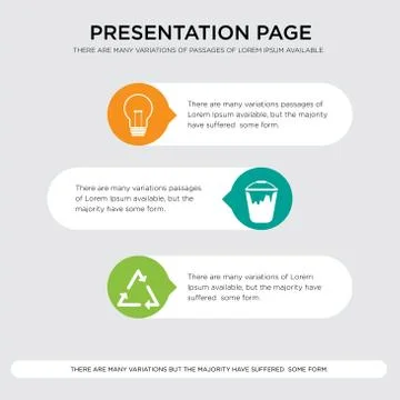 Triangle, colour bucket, bulb presentation Illustrazione stock