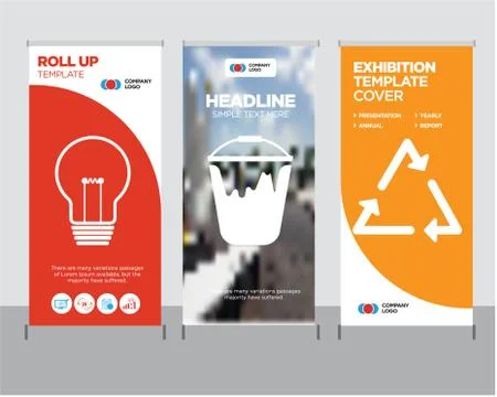 Triangle, colour bucket, bulb roll up Stock-Illustration