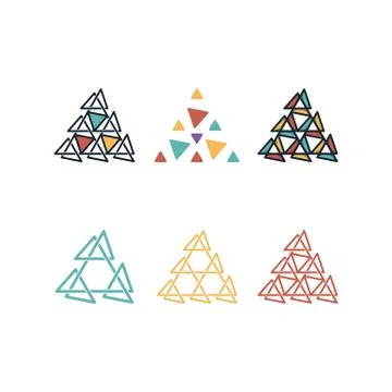 Triangle combination logo design templates vector Set Stock Illustration