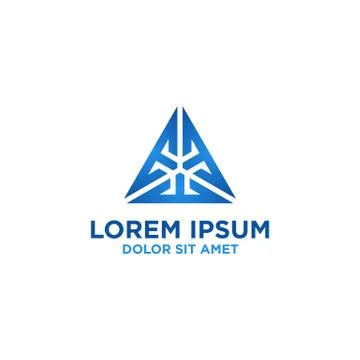 Triangle Combination Logo Design Vectors Modern For Technology Stock Illustration