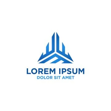 Triangle Combination Logo Design Vectors Modern For Technology Stock Illustration