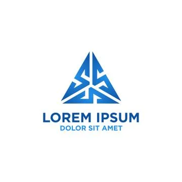 Triangle Combination Logo Design Vectors Modern For Technology Stock Illustration