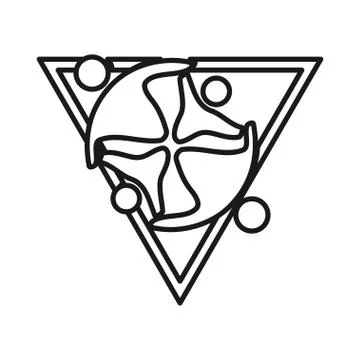 Triangle Commitment Teamwork Together Outline Logo Illustrazione stock