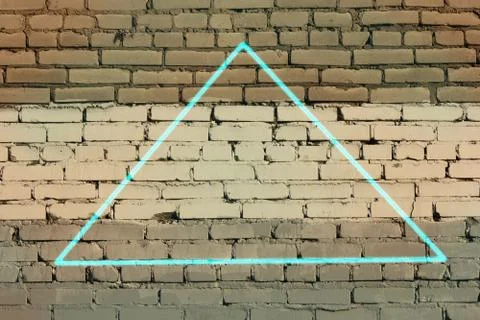Triangle concept brick wall cover laser background Stock Photos