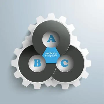 Triangle Connected Circles Gears Infographic Ilustración de archivo
