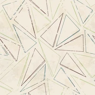 Triangle contour seamless pattern with grunge effect Illustrazione stock