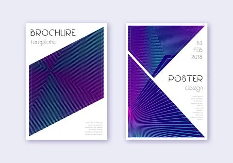Triangle cover design template set. Neon abstract 스톡 일러스트