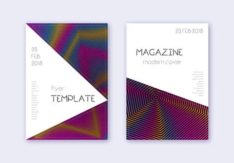 Triangle cover design template set. Rainbow abstra Illustrazione stock