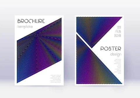 Triangle cover design template set. Rainbow abstra 스톡 일러스트