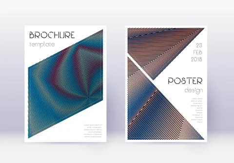 Triangle cover design template set. Red abstract l Illustrazione stock