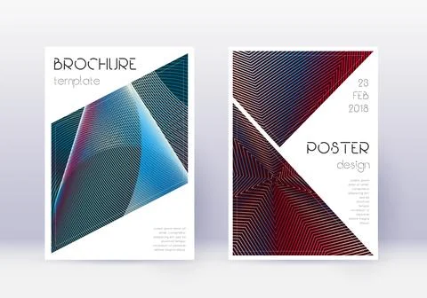 Triangle cover design template set. Red abstract l 스톡 일러스트