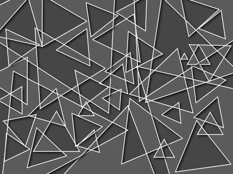 Triangle Cutouts Grey White Stock Illustration