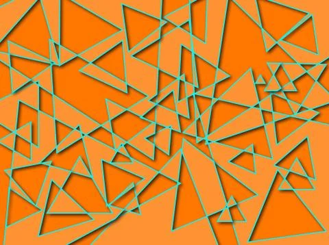 Triangle Cutouts Orange Blue Stock Illustration