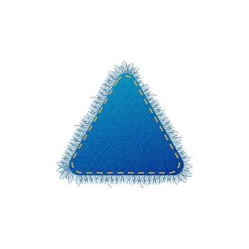 Triangle delta denim shape template, realistic vector illustration isolated. イラスト素材