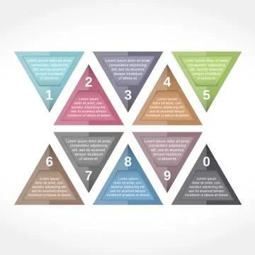 Triangle Design Elements with Numbers Stock Illustration