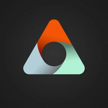 Triangle divided into three colored parts. Template for infographics Stock Illustration