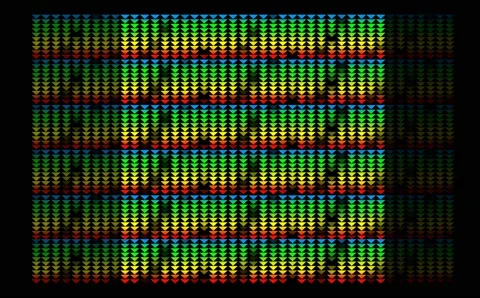 Triangle down small group pattern and four color blink faded all in the line Stock Footage 139817977