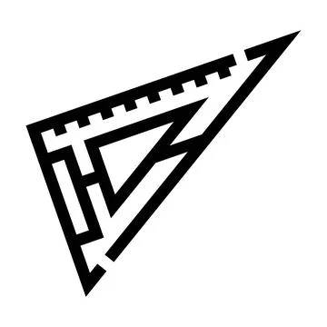 Triangle drafting ruler measuring geometry education tool Illustrazione stock