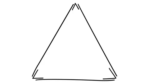 A triangle is drawn on the alpha channel by hand Stock Footage 115731662