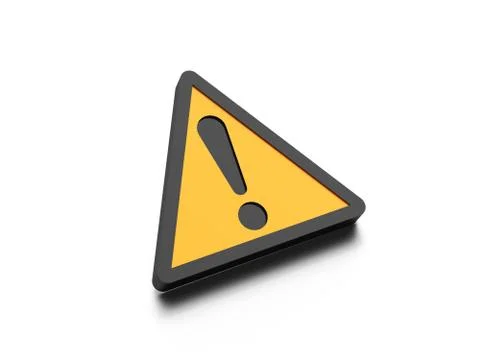 Triangle with exclamation mark isolated on white background Stock Illustration