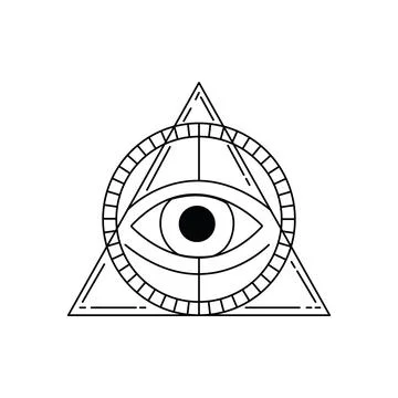 Triangle with eye astrology Illustrazione stock