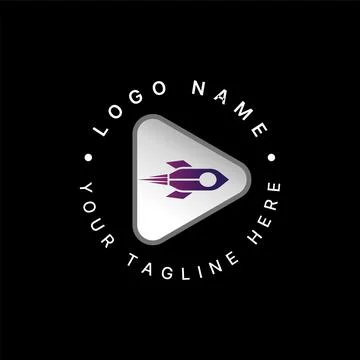 Triangle fast fly rocket comet space tech to galaxy project mission explore Stock Illustration