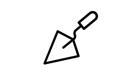 A triangle featuring a shovel, symbolizing gardening or landscaping activitie Stock Footage 334918810