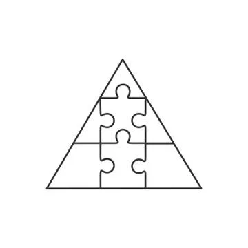 Triangle figure from jigsaw puzzle vector pieces Stock Illustration