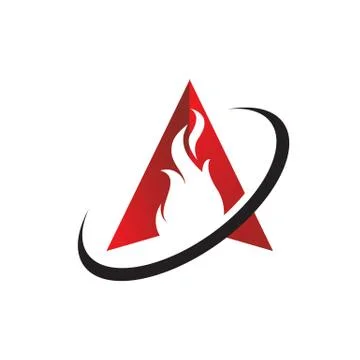 Triangle fire flames vector icons illustrations in white background Stock Illustration