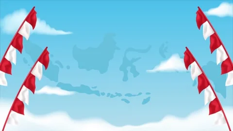 Triangle Flag On Blue Sky Background 库存影片 337462116