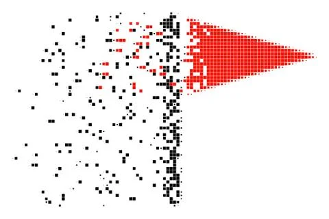 Triangle Flag Dissolved Pixel Icon Stock Illustration