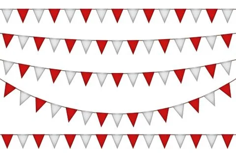 Triangle flag garland. Illustrazione stock