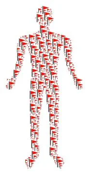 Triangle Flag Human Figure Illustrazione stock