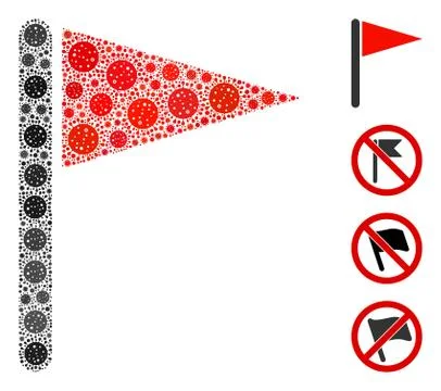Triangle Flag Mosaic of CoronaVirus Elements Stock Illustration