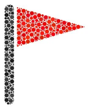 Triangle Flag Mosaic of Dots Illustrazione stock