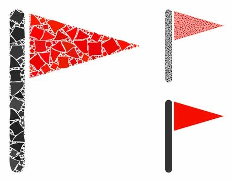 Triangle flag Mosaic Icon of Bumpy Parts Stock Illustration