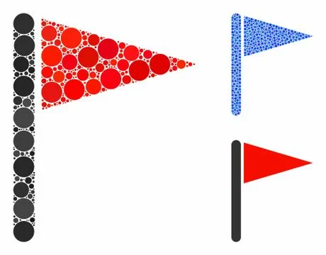Triangle Flag Mosaic Icon of Circle Dots 스톡 일러스트